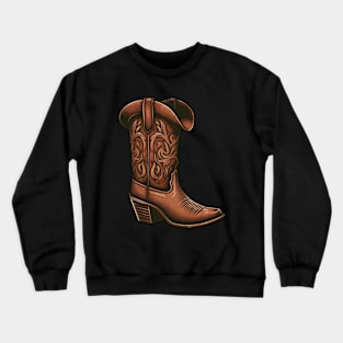 Cowboy boots and hat tattoo Crewneck Sweatshirt